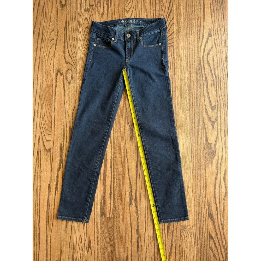 American Eagle Skinny Super Stretch Jeans Dark Wash Size 2 Short Indigo‎ Denim